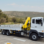 Cargo and crane truck 6x4 equipped with HYVA articulated knuckle-boom crane​