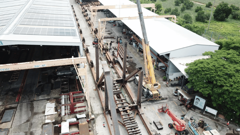 ปรับปรุงขยายสะพานรถไฟเหล็กความยาว 110 เมตร​ (5)