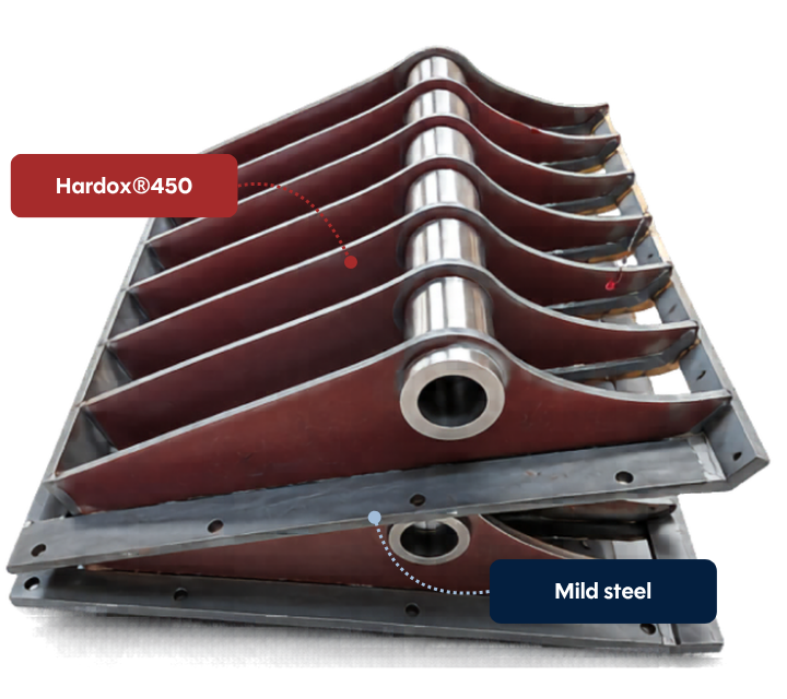 Grizzly Cassette 75 mm ผลิตด้วยเหล็ก Hardox® 450 ทนการสึกหรอ